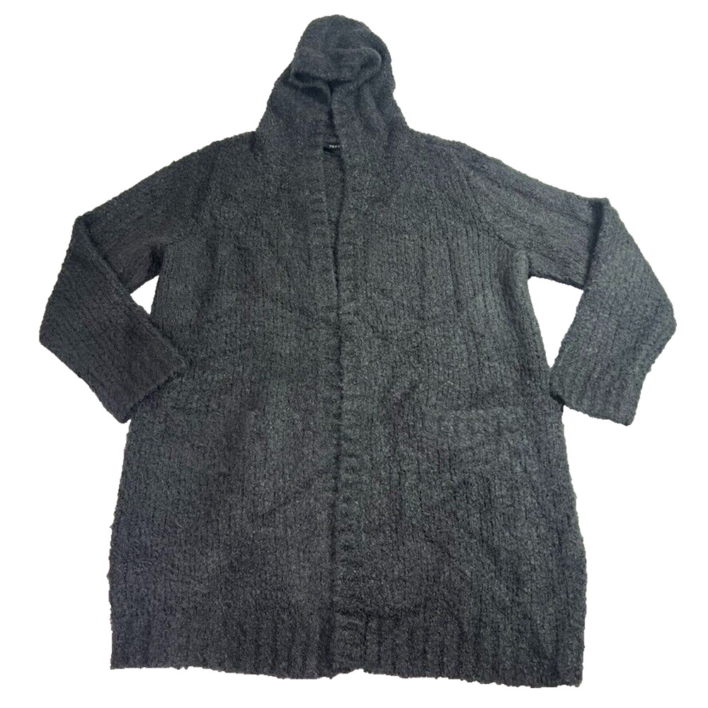 Torrid Cardigan Sweater Womens 1 Dark Gray Knit Long Sleeve Open Front Long Line
